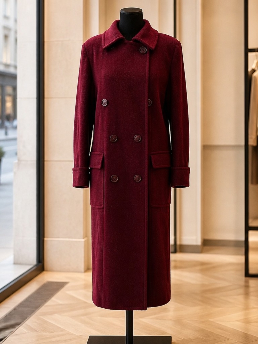 Lauren Meren Womens Full Length Coat 80% Wool Lined Coat Size 10
